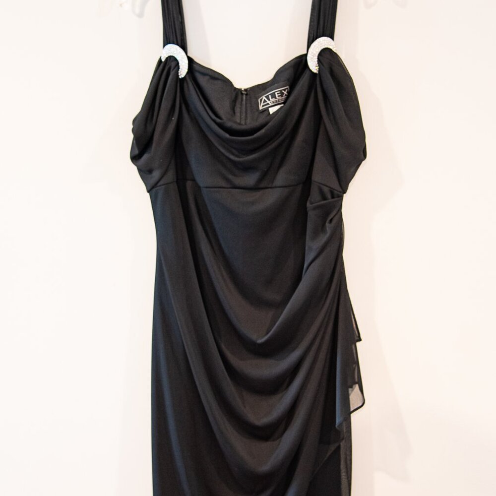 Alex Evenings Black Cocktail Dress Knee length